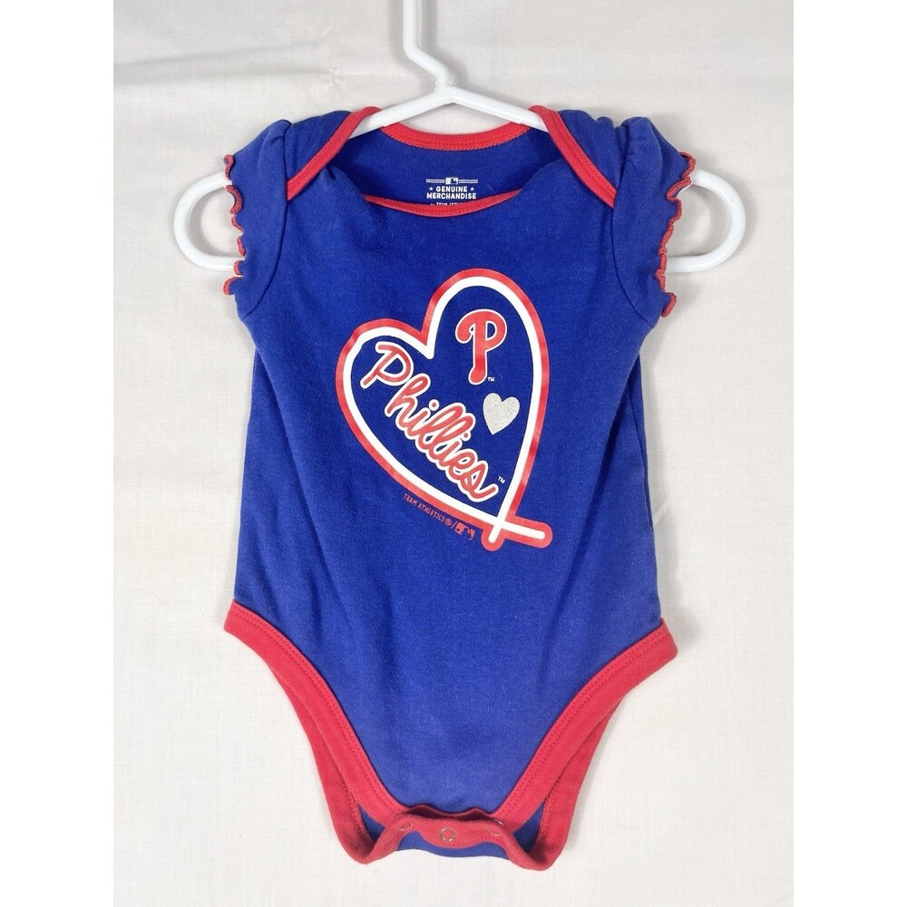 Philadelphia Phillies MLB Team Athletics Baby Bodysuit 6-9 Months Blue